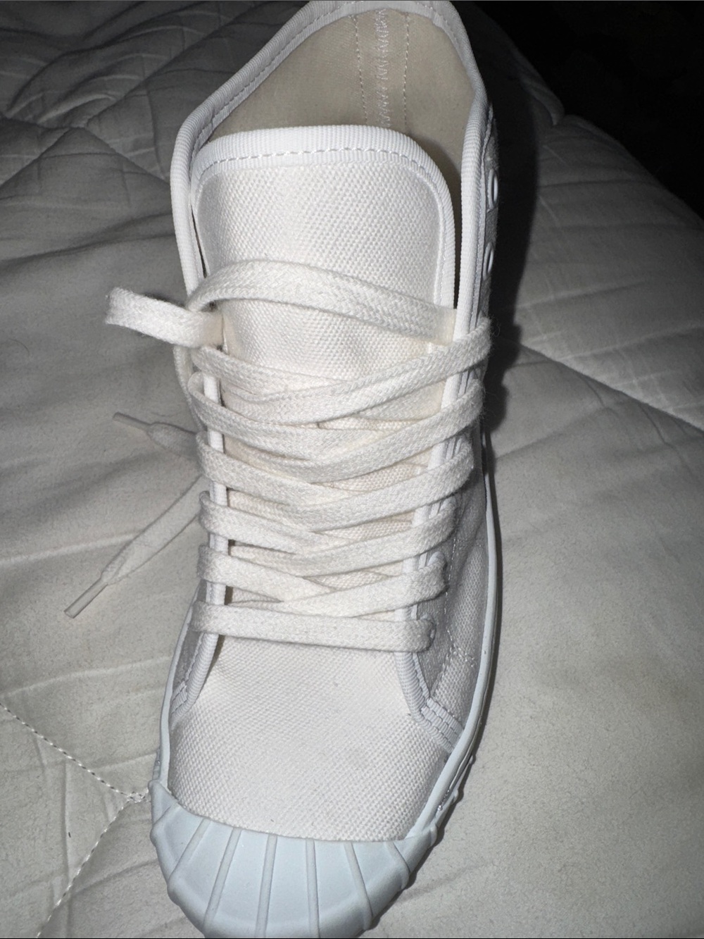 NEW LK Bennett Women's Neutral Beige off white Leather tongue canvas  Sneaker